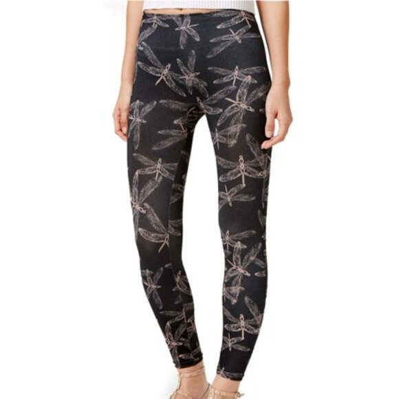 First Looks Women's Graphic Dragonfly Seamless Leggings Size Medium/Large - Picture 1 of 2